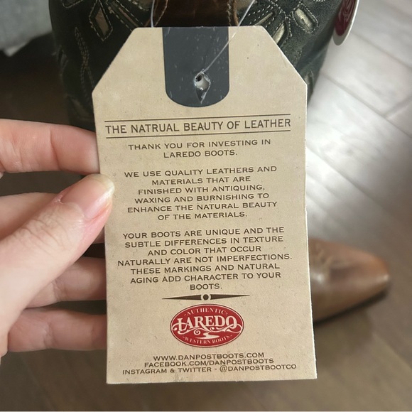 Laredo Passion Flower Western Cowgirl Boots Women’s Floral Embroidered Leather - Picture 16 of 16